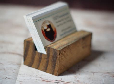 custom wood business card holder